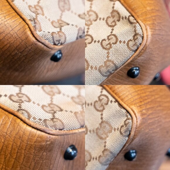 GUCCI GG Canvas Bamboo Tote Medium Large Vintage - Picture 8 of 16